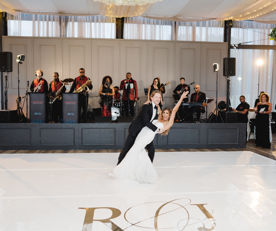 Bride & Groom First Dance with Wedding Band Bride & Groom First Dance with Wedding Band