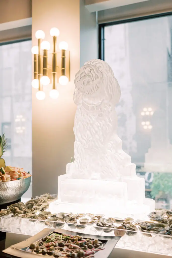 Ice Sculpture for Wedding Reception by Grace Ardor Photography Ice Sculpture for Wedding Reception