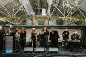 Live Wedding Band Carnivale singing at the Horticultural Center