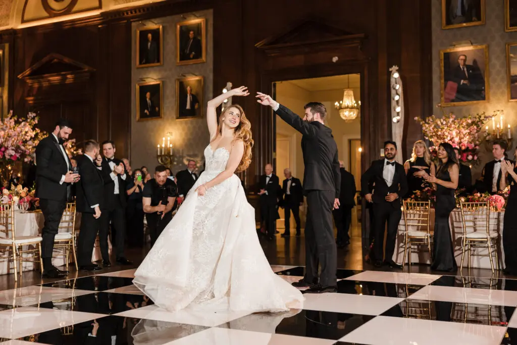 Happy Bride and Groom Dancing at Union League Happy Bride and Groom Dancing at Union League