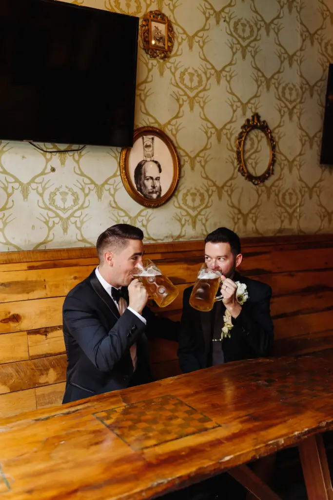 Sharing Their First Toast as Newlyweds Sharing Their First Toast as Newlyweds