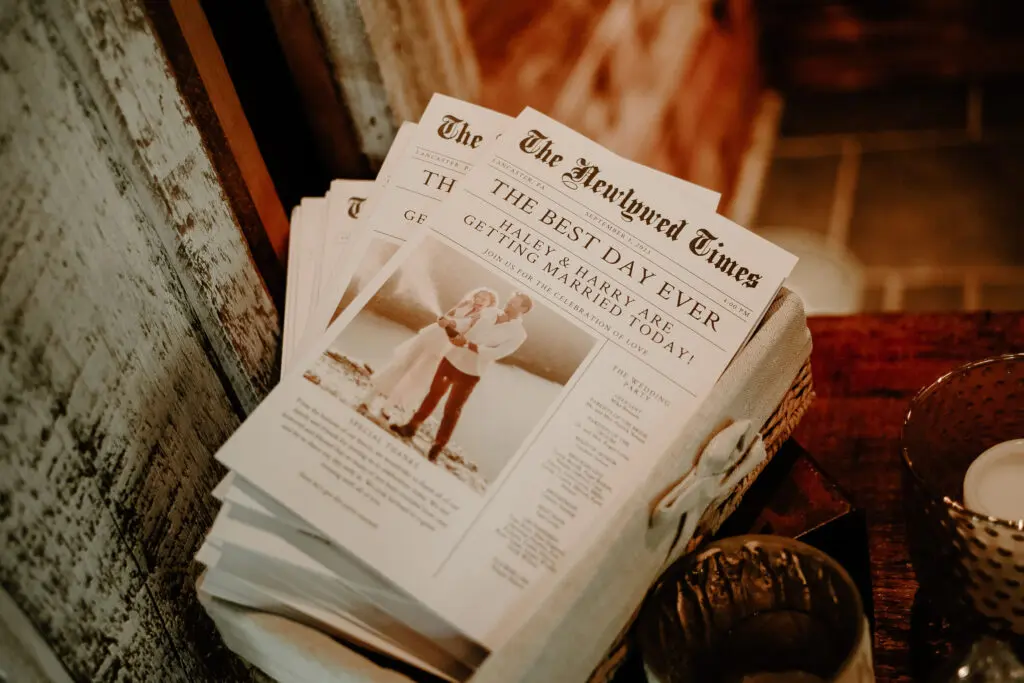The Newlywed Times Newspaper by Sparrow and Lace Photography The Newlywed Times Newspaper