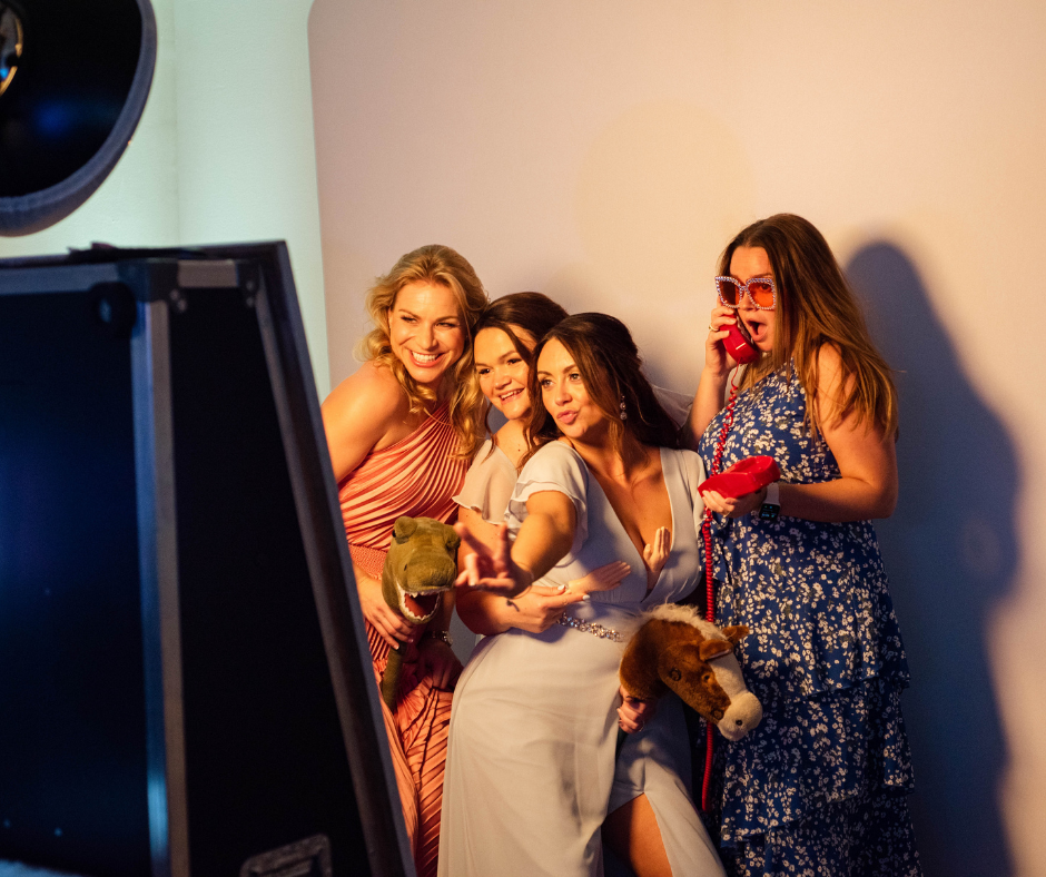 Magic Mirror Photo Booth Women posing for photobooth