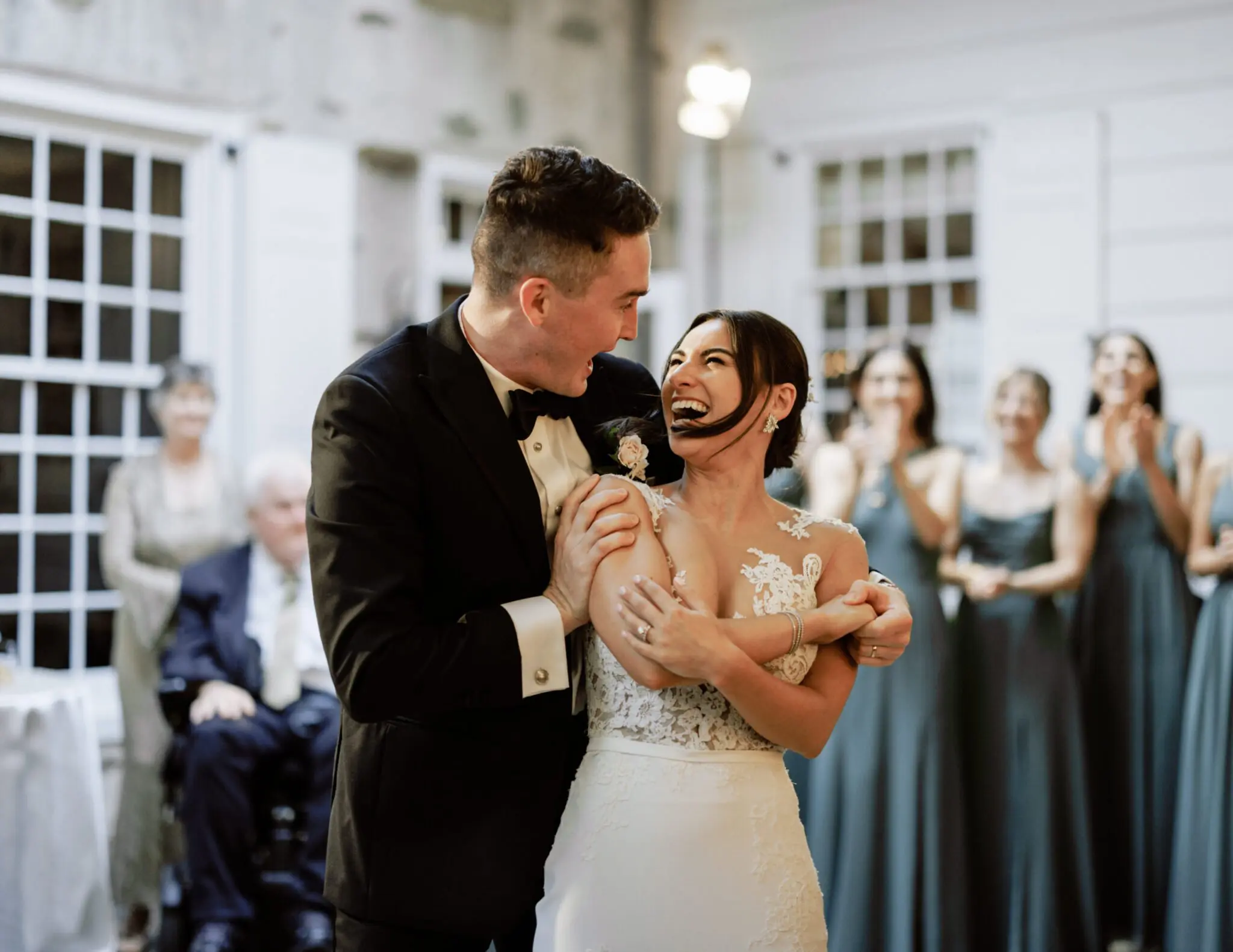 Sean + Julia: Wedding Day BVTLive! Philadelphia Wedding Bands has the newly wed couple in bliss dancing photo by The Kruks Photography