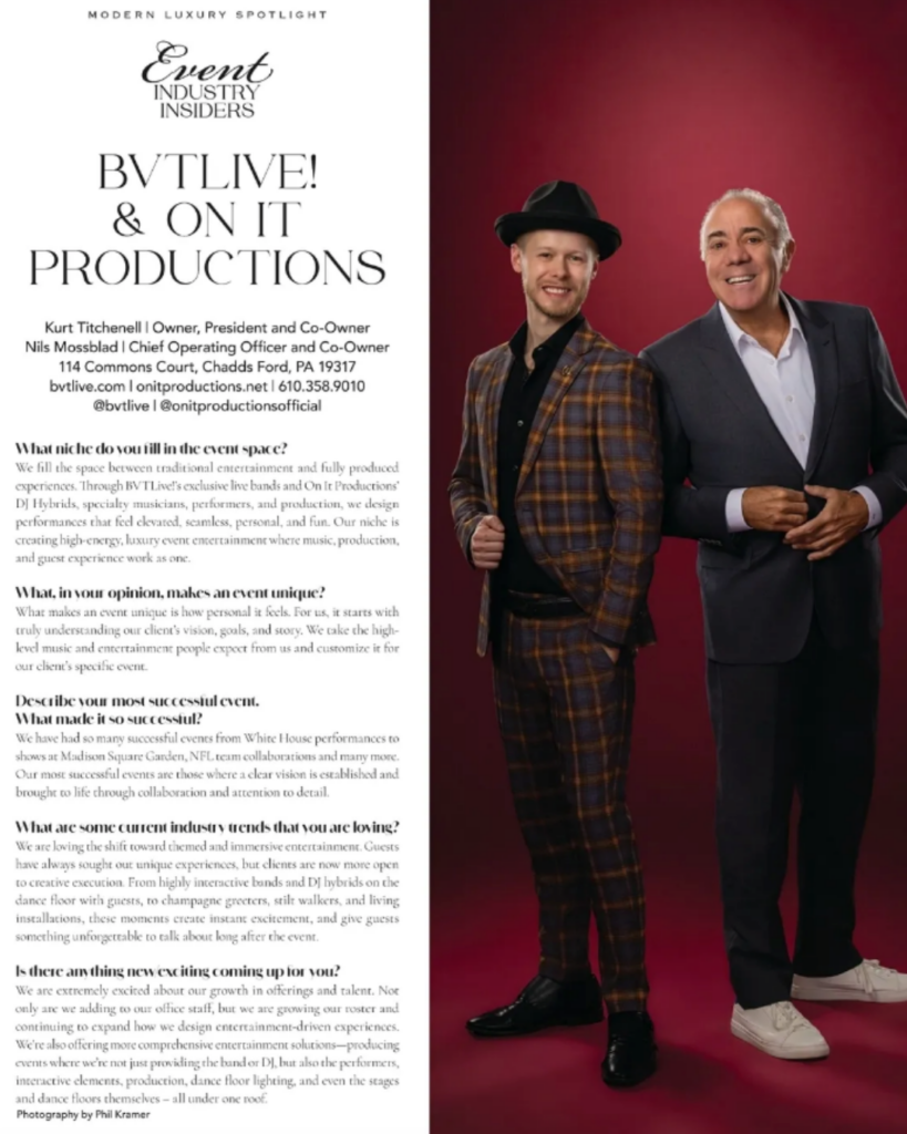 Event Industry Insider BVTLive! and On It Productions Highlight