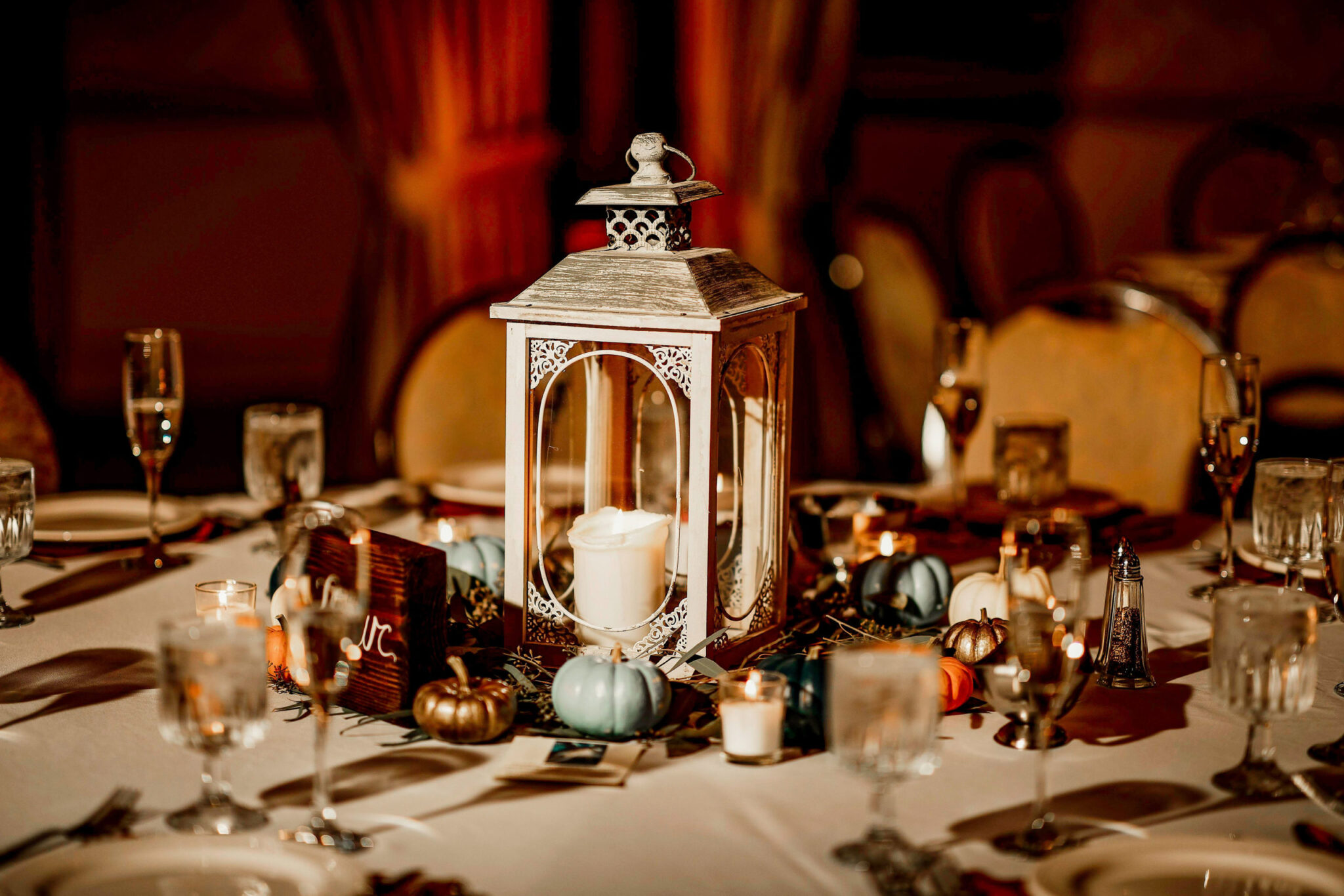 Centerpieces with pumpkins