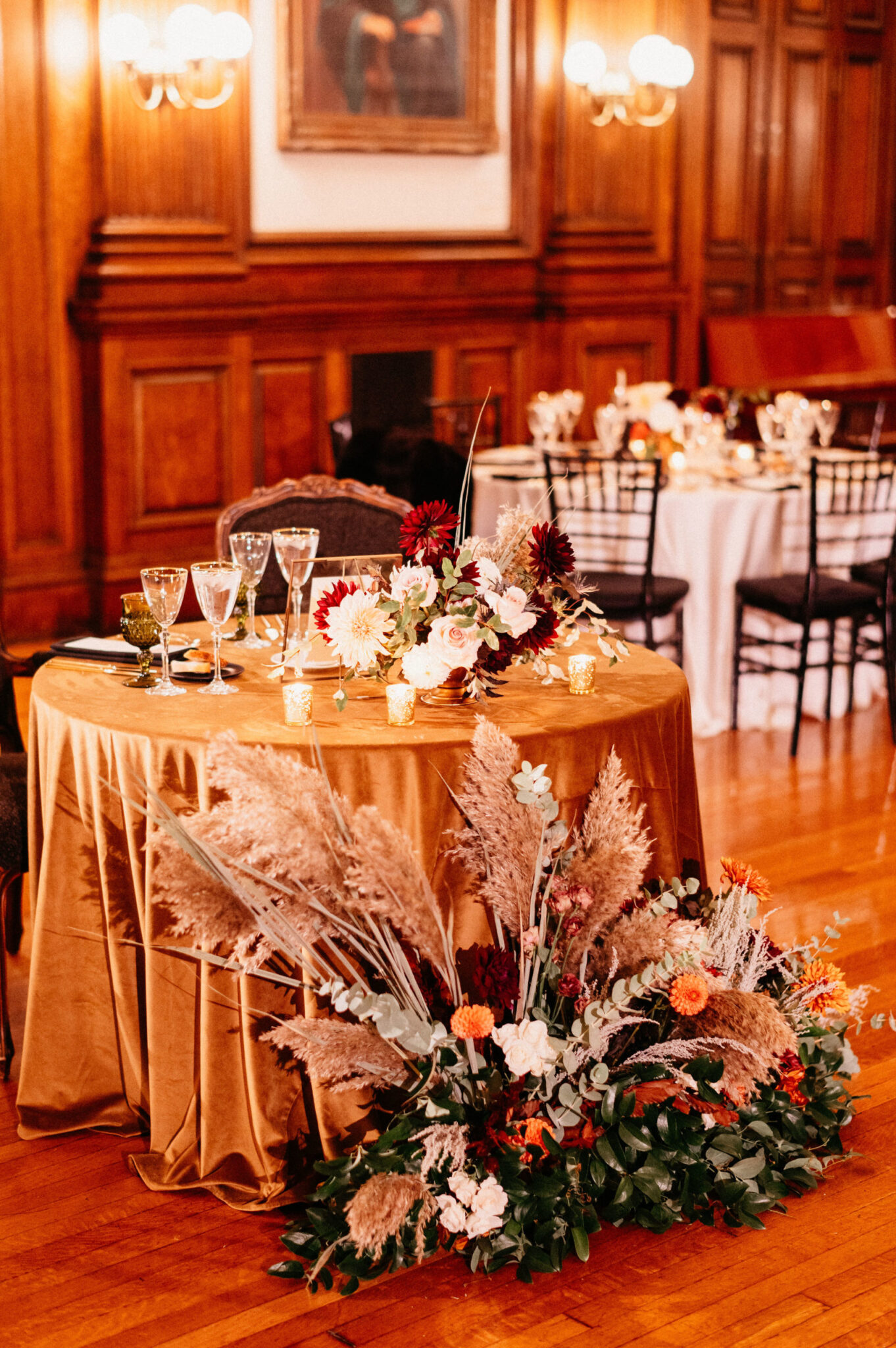 Fall foliage at autumn wedding