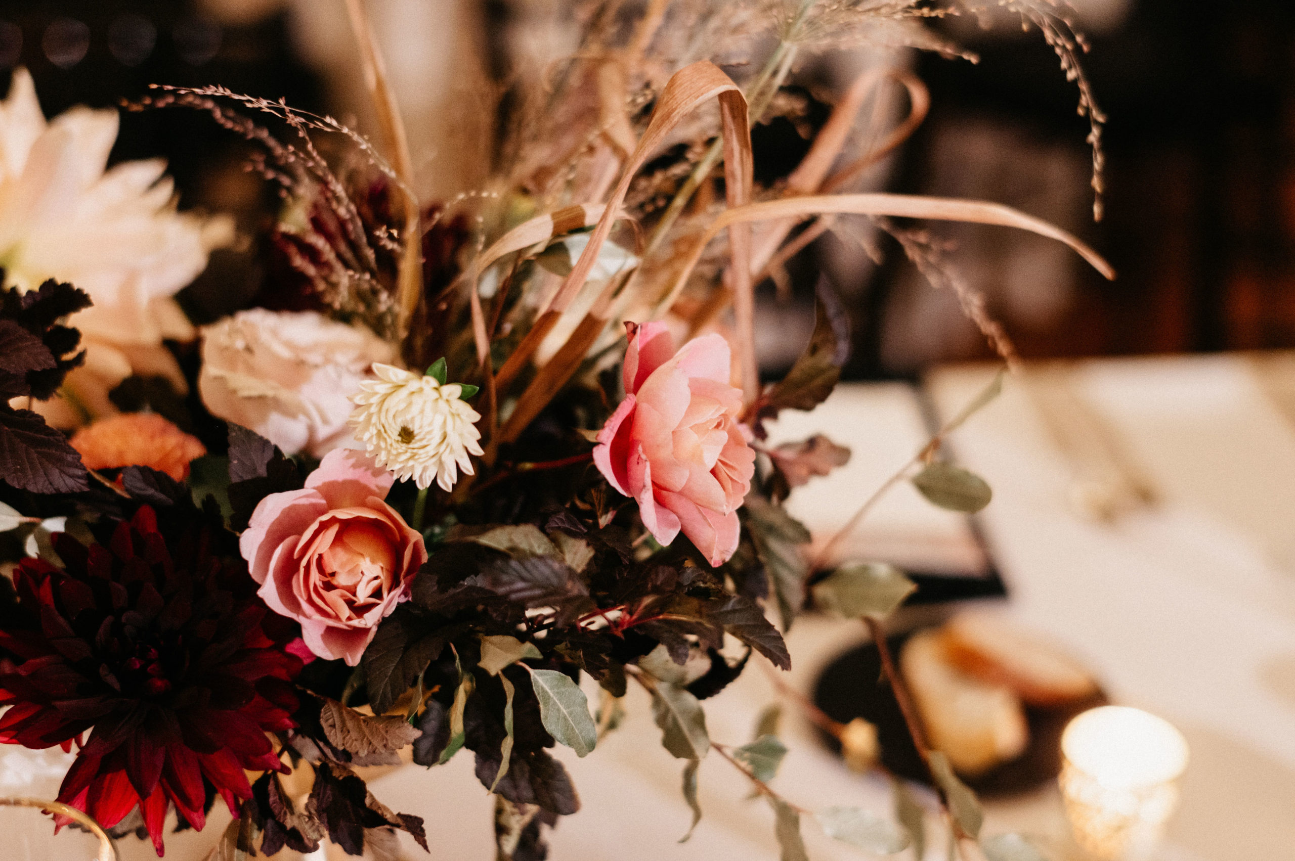 Dried flowers at wedding