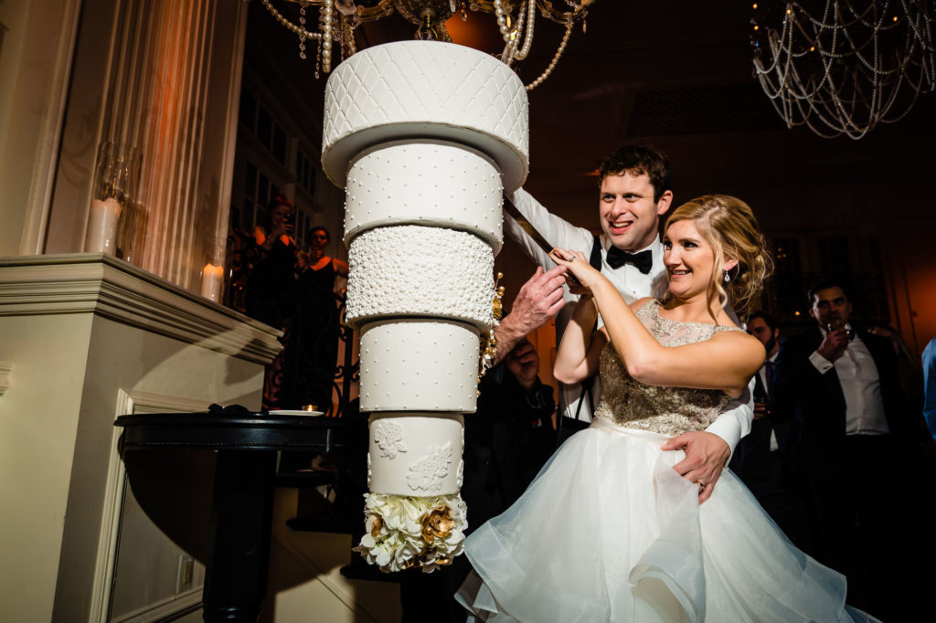 Cool custom upside down wedding cake