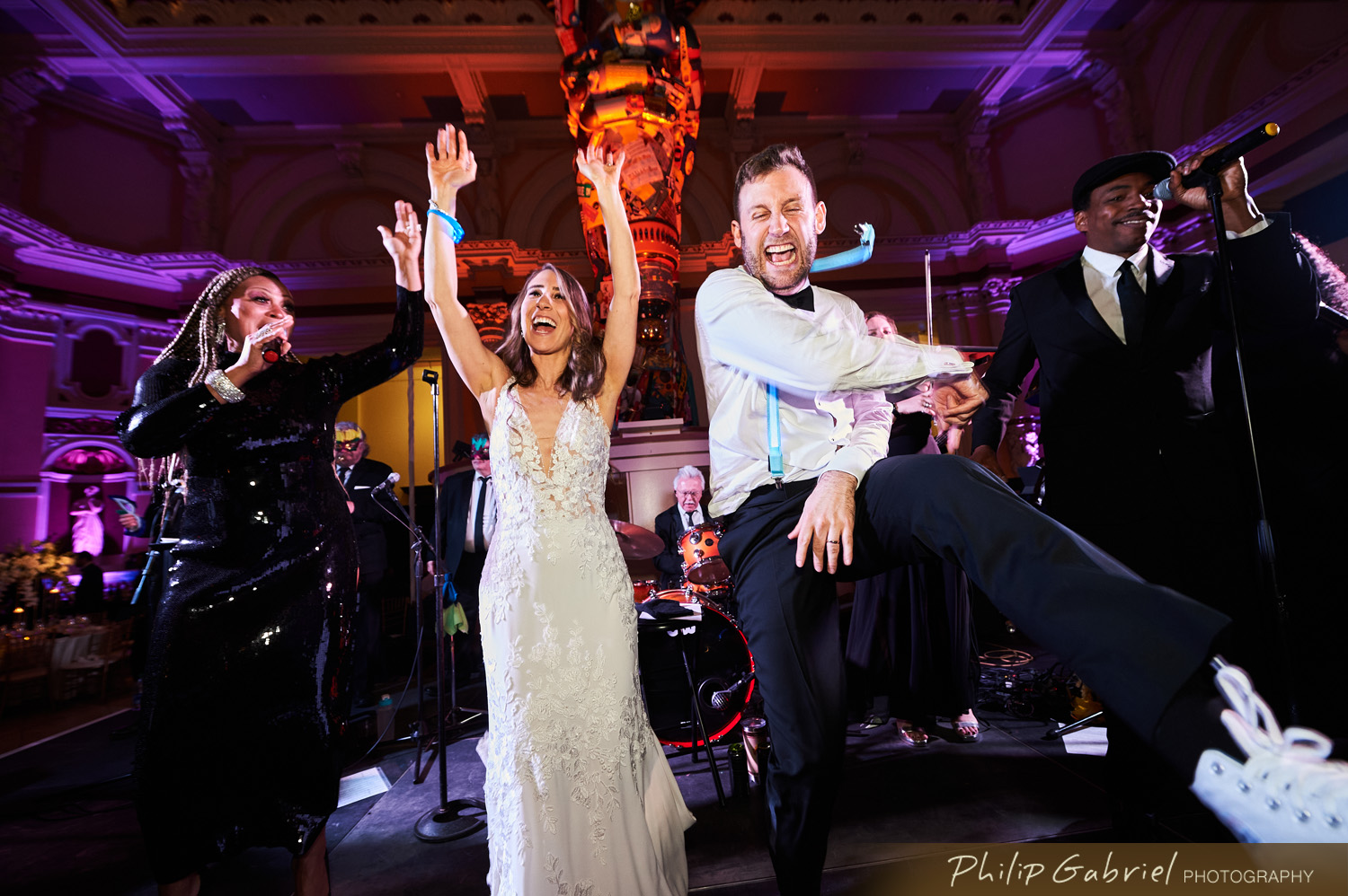 BVTLive! Jellyroll Performs at the Please Touch Museum with Bride and Groom Excited bride and groom pose for photo with Jellyroll athte Please Touch Museum by Philip Gabriel