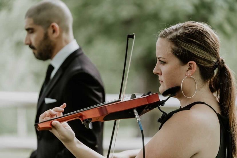violin player at engagement party