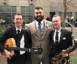 BVTLive! prodives ceremony music wedding entertainment for Jason Kelce's Wedding to wife Kylie