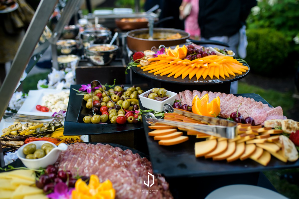 Elaborate grazing table at wedding