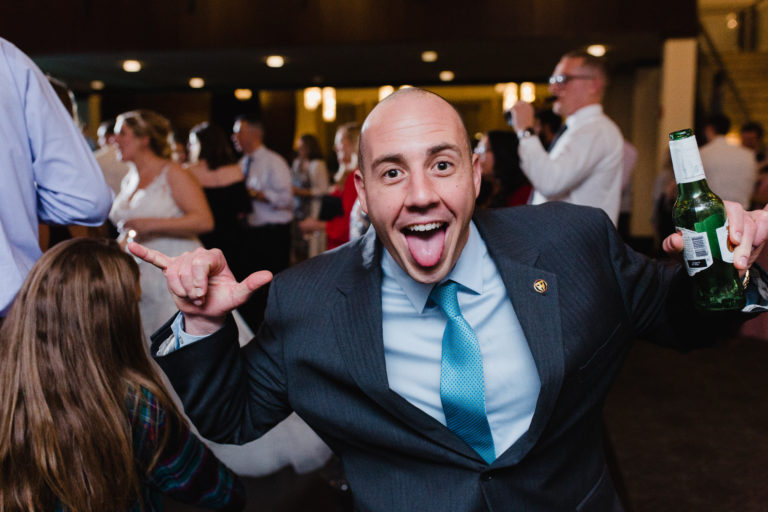 Man Partying at a Philly Wedding